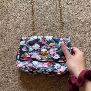 Floral Hand Bag with Chain